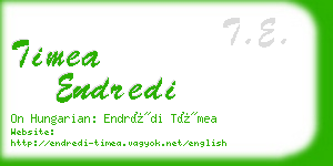 timea endredi business card